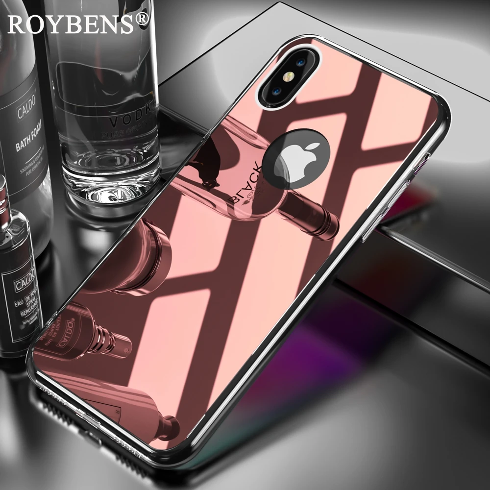 For iPhone X 6 6S 7 8 Plus Case Luxury Ultra Thin Mirror Phone Cases 10 5 5S SE Soft TPU Rugged Hybrid Armor Cover |