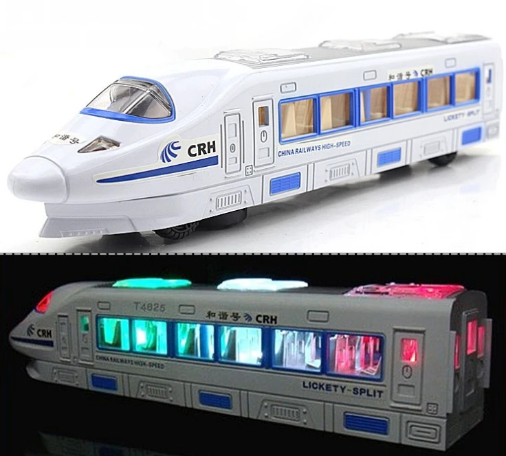 BOHS красивый электрический игрушечный поезд с музыкой едет и меняет направление