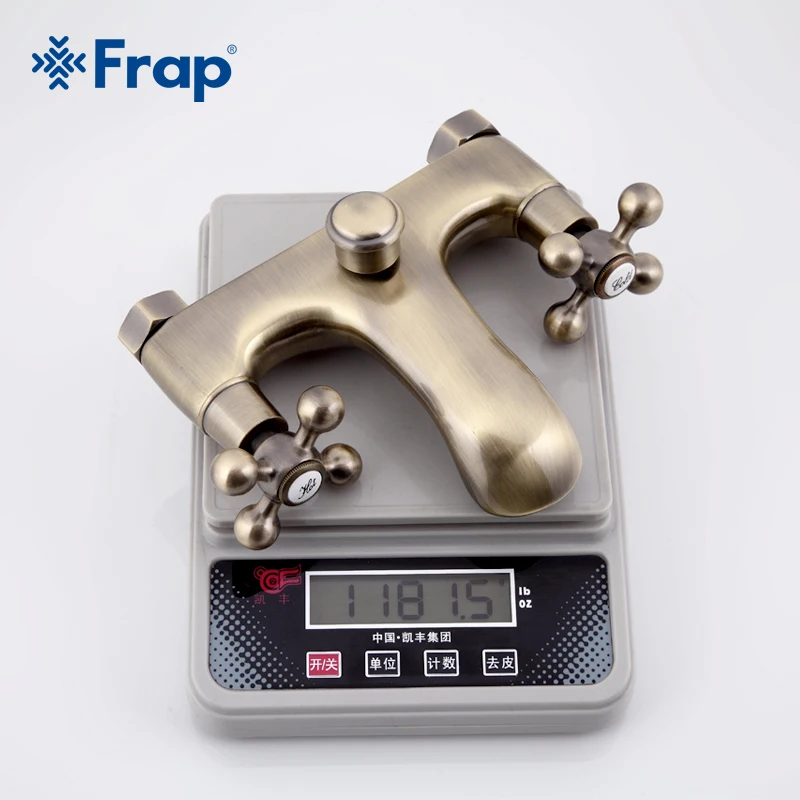 Античный бронзовый смеситель для ванны Frap в ретро стиле двойная ручка душа