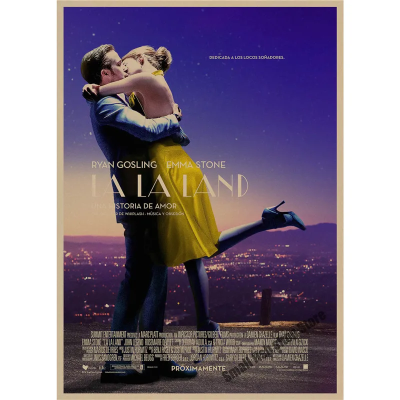 LA LAND Ретро плакат, крафт-бумага, бумага для бара, кафе, домашний декор, настенная роспись - Цвет: Коричневый