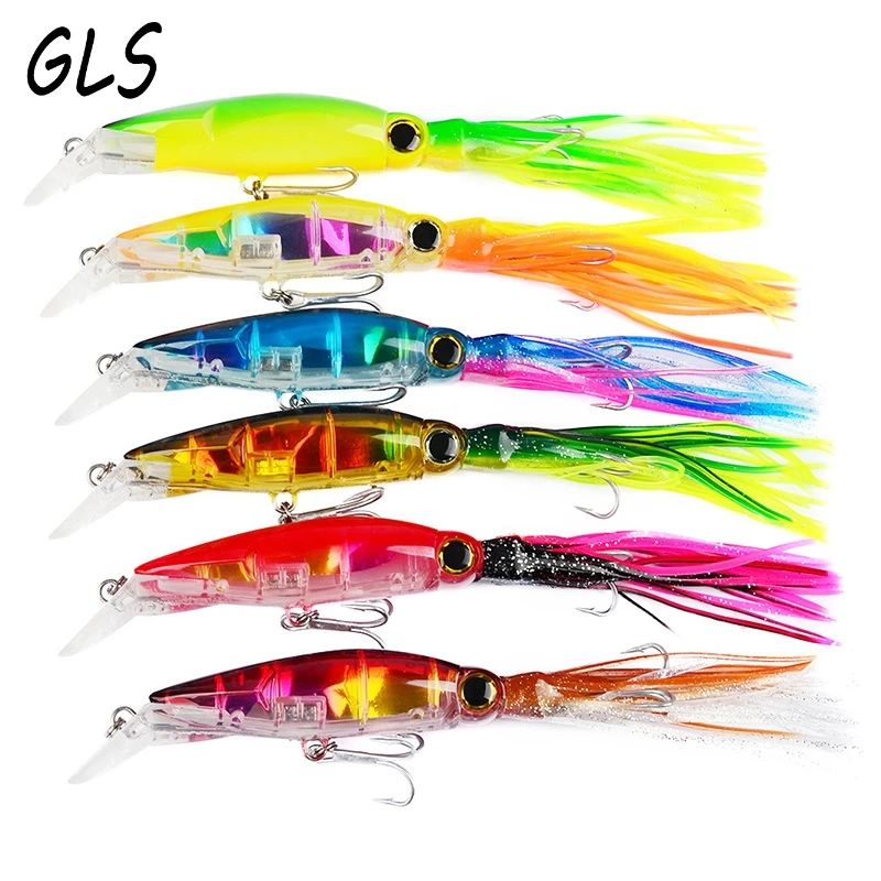 Мягкая приманка для рыбалки 140 мм 40 г мягкая светящаяся в виде кальмара высокая