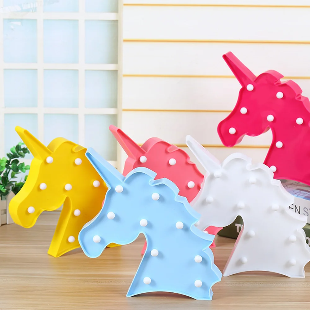 Горячая 3D Единорог ночной Светильник Kawaii цвет светодиодный ночник сделай сам на