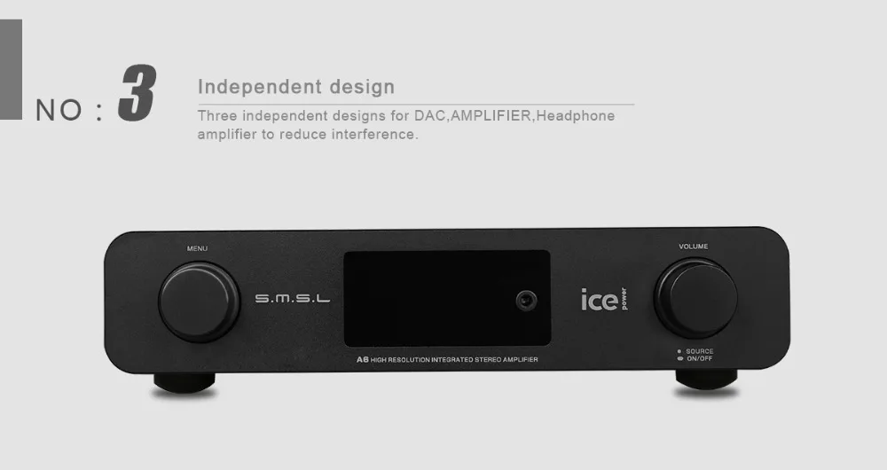 SMSL A6 Профессиональный HiFi Многофункциональный CM6632A AK4452 50Wx2 DSD512 цифровой аудио усилитель 384 кГц/32 бит оптический/USB ЦАП