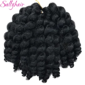 Sallyhair, ямайские вязаные волосы, косы с эффектом омбре, синтетические плетеные волосы, 8 дюймов, черные волосы