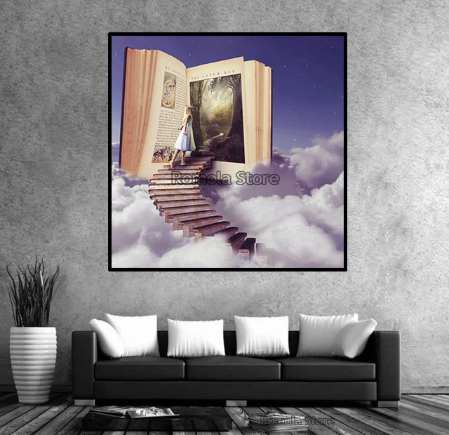 Волшебная книга кошка девочка домашний Декор Ремесло алмазная живопись сделай