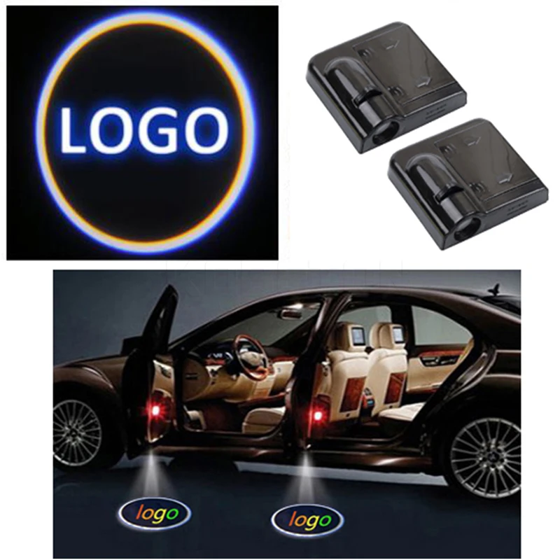 Беспроводной Универсальный Автомобильный логотип добро пожаловать светильник