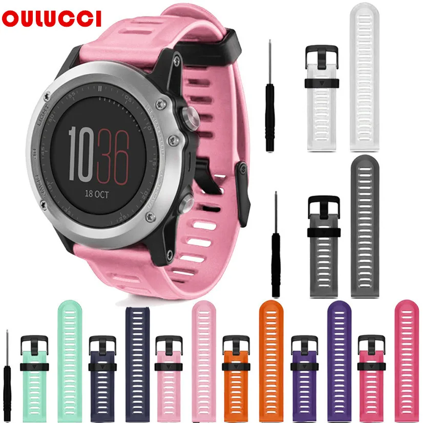 26 мм мягкий силиконовый сменный ремешок для часов Garmin Fenix 3/Fenix 3 HR/Fenix 5x Смарт-часы 26 мм силиконовый ремешок черный
