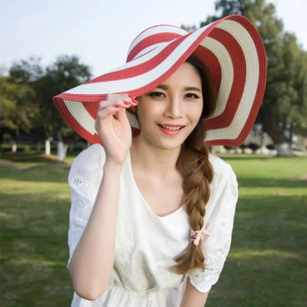 Соломенная шляпа с большими полями для женщин летняя соломенная Панама пляжная