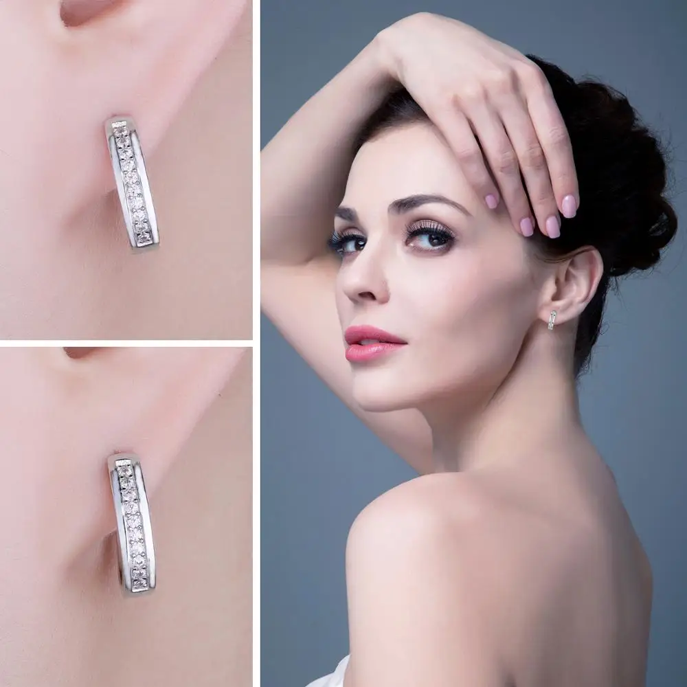 JewelryPalace CZ серьги клипсы 925 стерлингового серебра для женщин канал вечность в