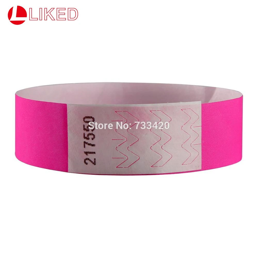 Pulseras Tyvek de colores ne&oacute;n, pulseras con n&uacute;meros de 3/4 pulgadas, pulseras de colores bonitos para fiestas, eventos, 1000 piezas-2