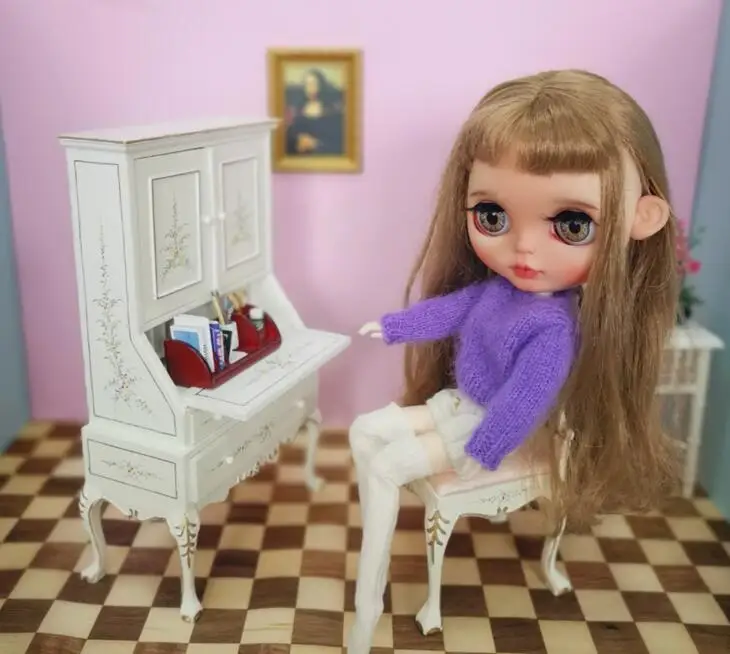 1/6 масштаб Новый BJD Кукольный дом деревянный стол в американском стиле