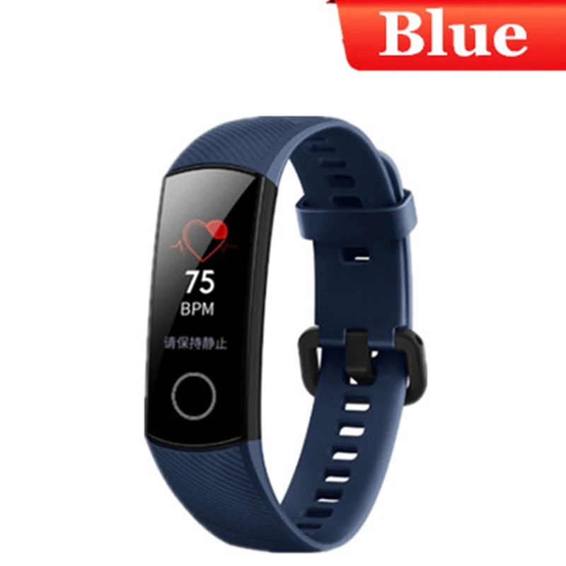blue Смарт-браслет huawei Honor Band 4 Amoled 0,9" с цветным сенсорным экраном, 50 м, умный Браслет для плавания, сердечного ритма, сна - Цвет: blue
