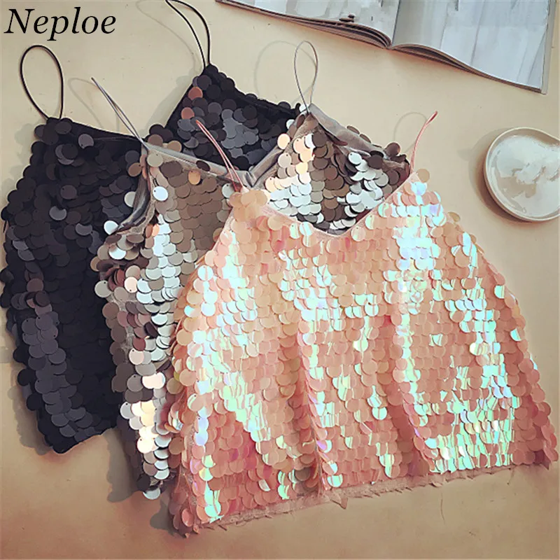 Сексуальные блестящие женские блузки Neploe с V образным вырезом и открытыми