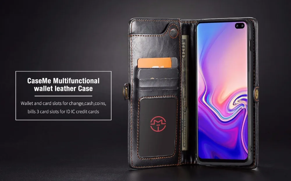 Чехол Me, чехол для samsung Galaxy S10 Plus, Ретро стиль, натуральная кожа, Магнитный съемный чехол-кошелек, чехол для samsung S10/S10e, чехол