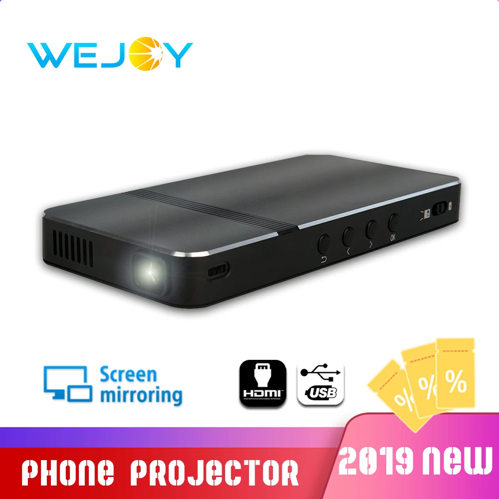 Оригинальный Wejoy DL-V1 мини-проектор портативный видеопроектор микро HDMI USB проектор