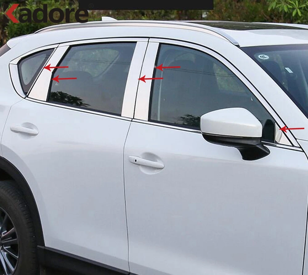 Для Mazda CX5 CX 5 2017 2018 наклейка из нержавеющей стали для окна автомобиля в центре