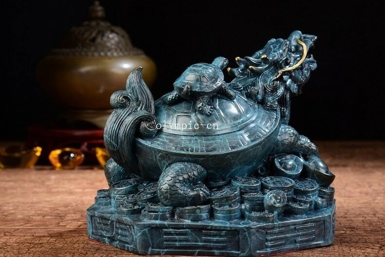 7'' bronze exorcise evil spirits bring treasure Eight-Diagram dragon turtle | Дом и сад