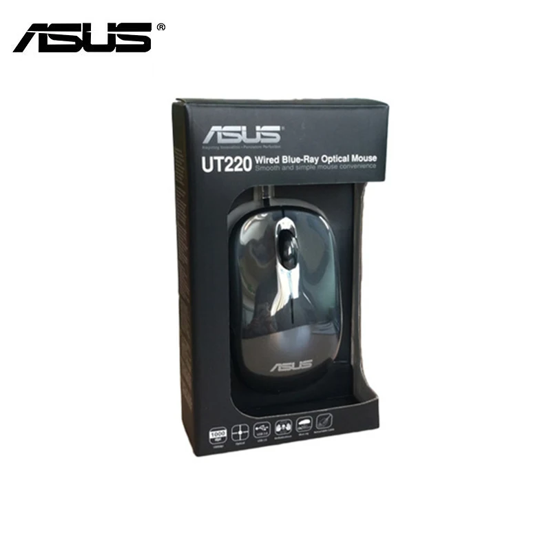 ASUS UT220 Выдвижная USB оптическая мышь Cabel для ноутбука черный|Комплекты плюс