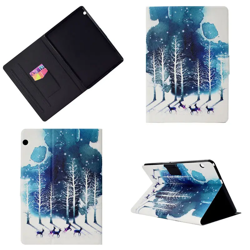 Case For Huawei MediaPad T3 10 AGS-L09 AGS-W09 AGS-L03 9.6" Cover Funda Fashion Animal Silicone PU Leather Stand Skin+Film+Pen
