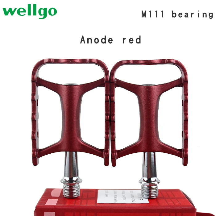 M111 red Wellgo M111, не быстросъемные педали для горного велосипеда, педали для шоссейного велосипеда, MTB велосипедные педали запчасти велосипедов - Цвет: M111 red