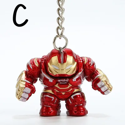 C-Iron Man 1 Брелок для ключей с изображением Железного человека Человека-паука Таноса Капитана Америки антмана Тора доктора странных фигурок - Цвет: C-Iron Man 1
