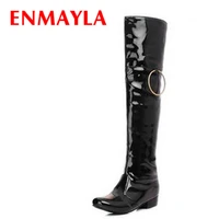 enmayla hot selling womens flats shoes woman waterproof knee high knight boots and fashion rain long boots women