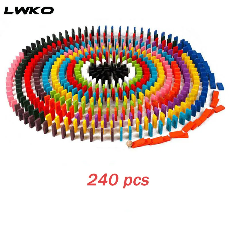 LWKO 120 240 шт./компл. Детские Разноцветные деревянные блоки домино детские игры