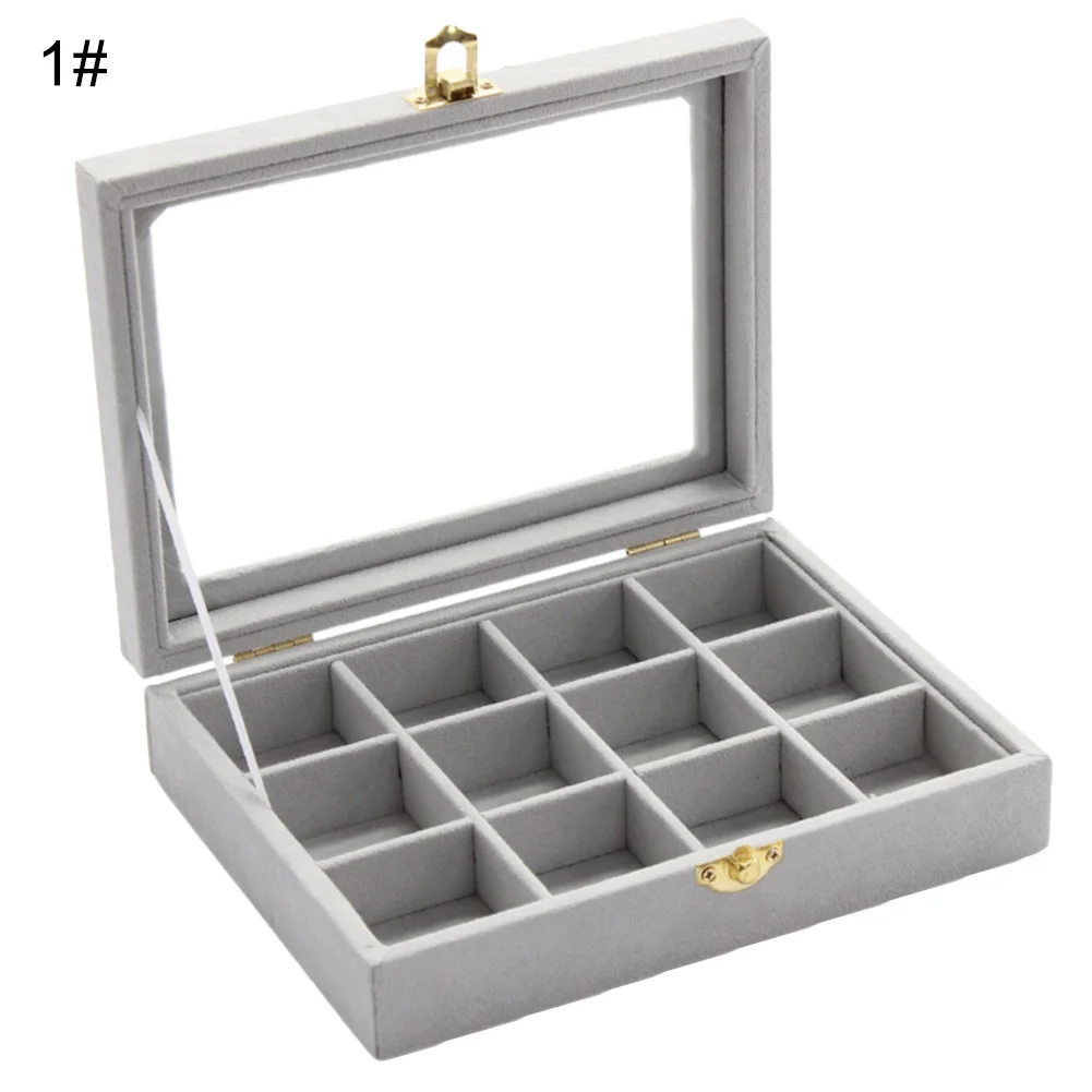 Бархатное стекло с 12 отделениями для хранения|Коробки и ящики хранения| |