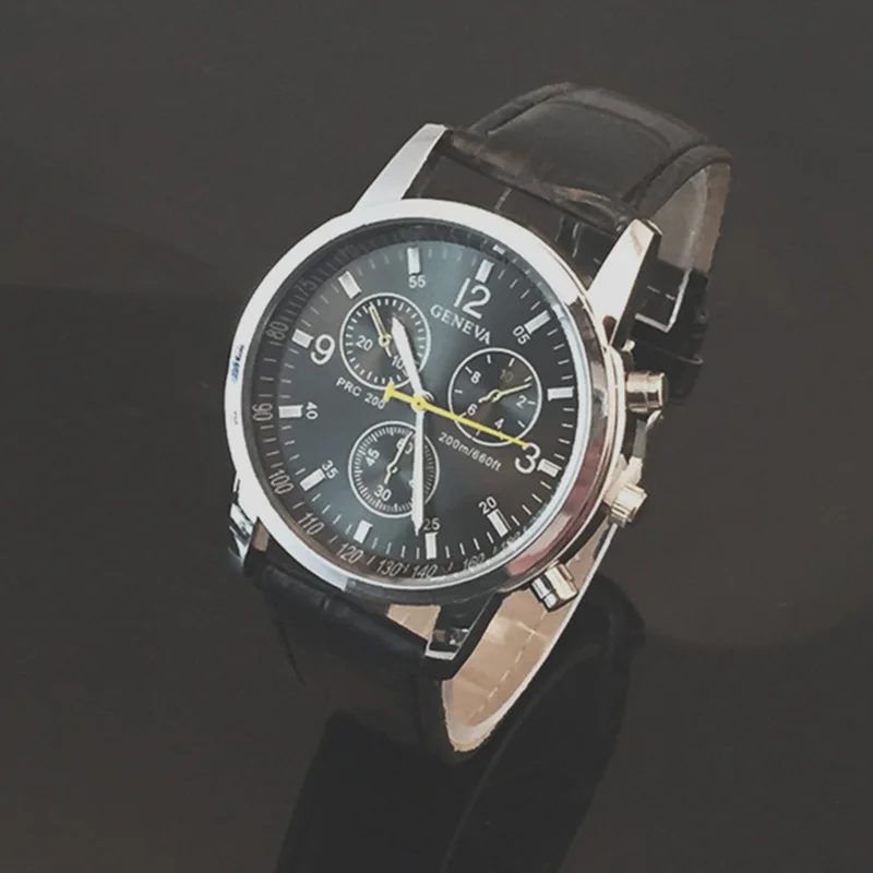 Часы мужские кварцевые с кожаным ремешком повседневные элегантные | Наручные