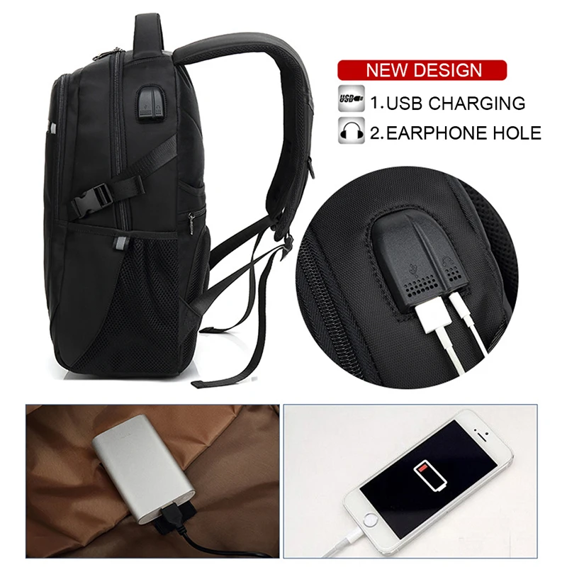Рюкзак мужской для ноутбука 2019 дюйма с USB зарядкой|Мужские рюкзаки| |