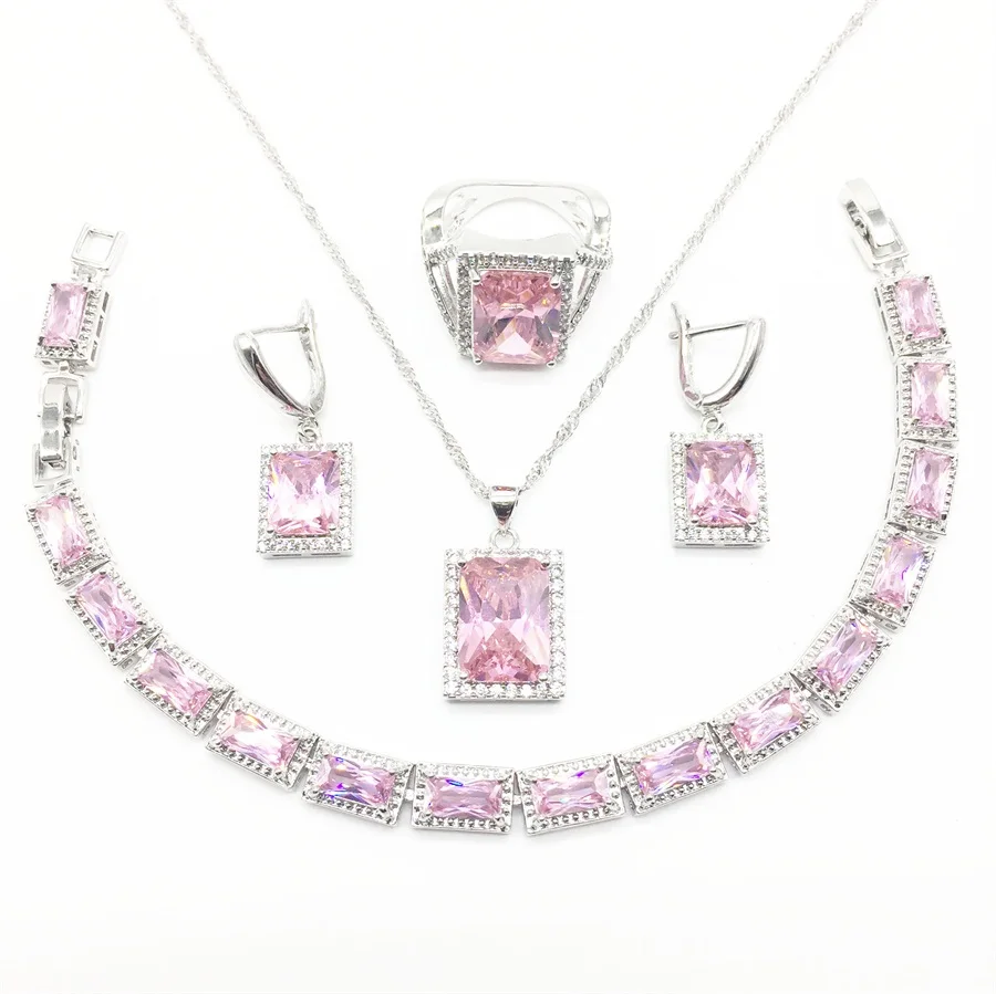 Комплект из колье серёг кольца и браслета серебра 925 пробы|jewelry sets for women|silver jewelry
