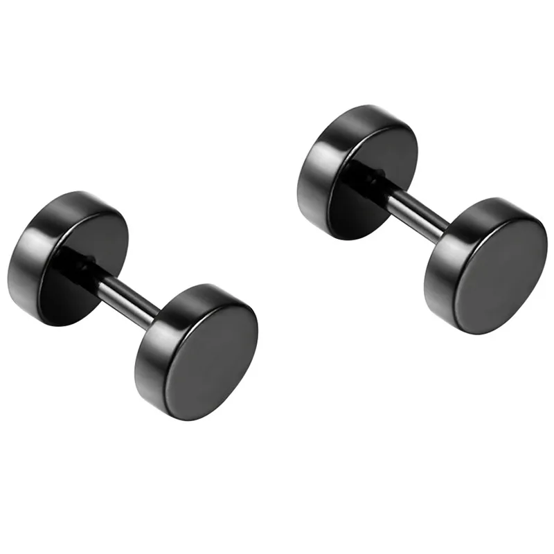 1 пара мужские серьги гвоздики из нержавеющей стали ширина 6 14 мм|barbell earrings|designer