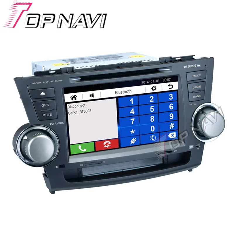 Wanuary 8 &quotавтомобильный DVD GPS для Toyota Highlander 2008 Автомобильный радио мультимедиа