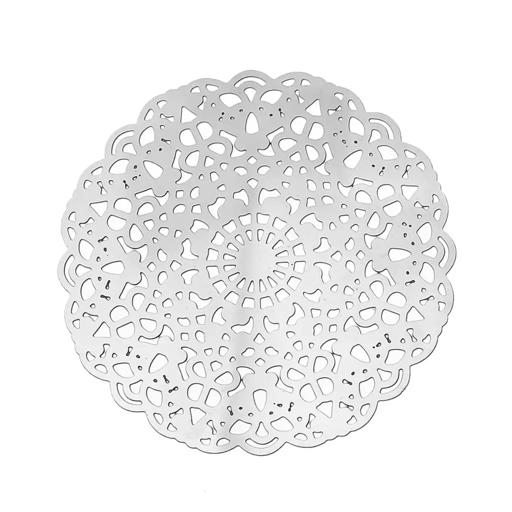 

Stainless Steel Embellishments Findings Flower Silver Color Hollow 40mm(1 5/8") x 40mm(1 5/8"), 2 PCs new