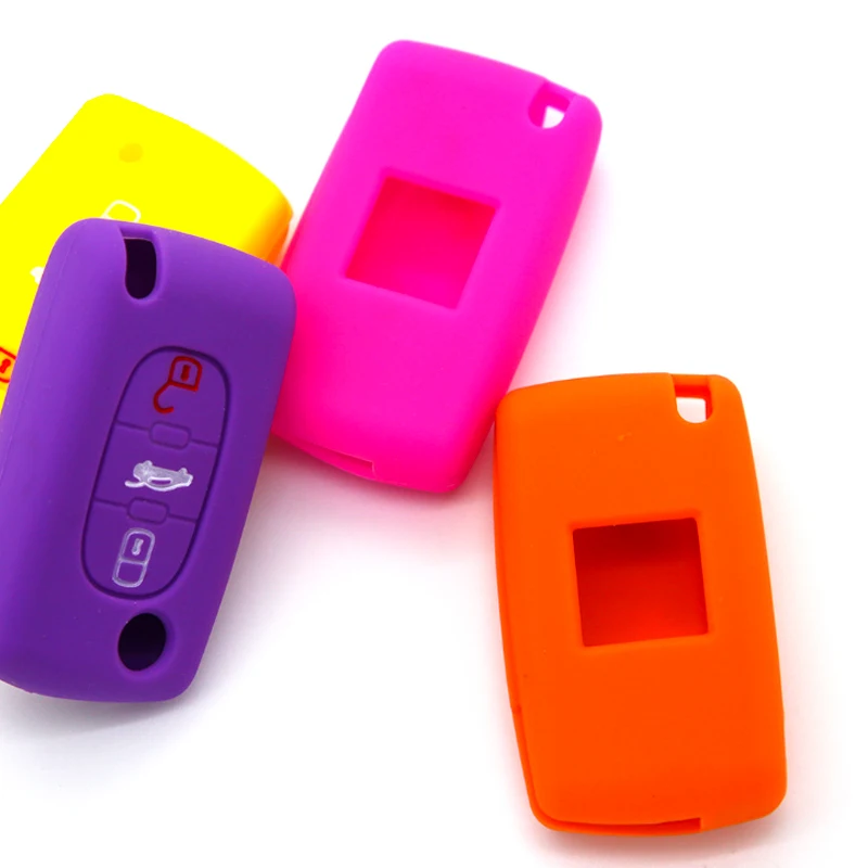Dewtreetali 3 кнопки силиконовый чехол для ключей от машины авто Стайлинг Peugeot 407 307 107 207