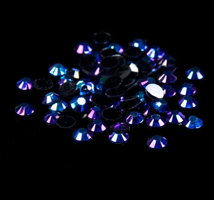 Блестящие фиолетовые стразы с плоской задней поверхностью 2 мм 3 4 5 6 цвета