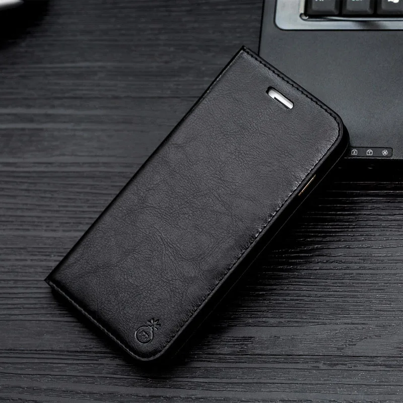 BLACK Роскошный кожаный чехол для samsung Galaxy S9 Plus S8 S10 NOTE 9 чехол для телефона для iPhone X XS XR 11 чехол для iPhone 7 8 - Цвет: BLACK