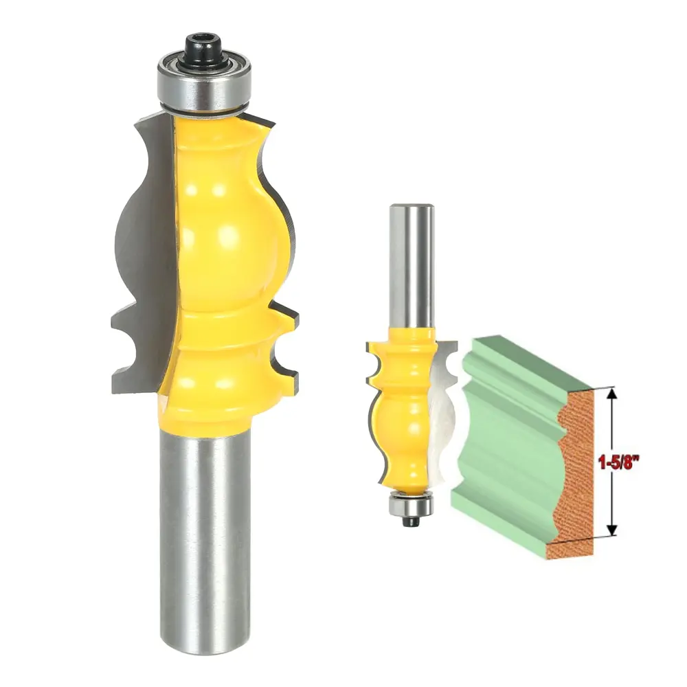 

1/2" Shank Architectural Molding Router Bit Milling Cutter Anti-kickback Mitered Trimming Tool for Woodworking +Storage Box