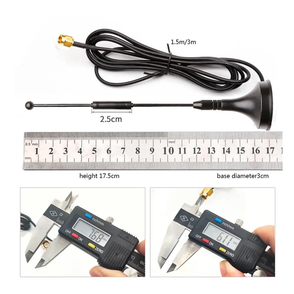 

1pc 433Mhz 7dbi High Gain Small Sucker Antenna Wireless Modem Aerial With 1.5m/3m Cable SMA Male Connector NEW Wholesale Price