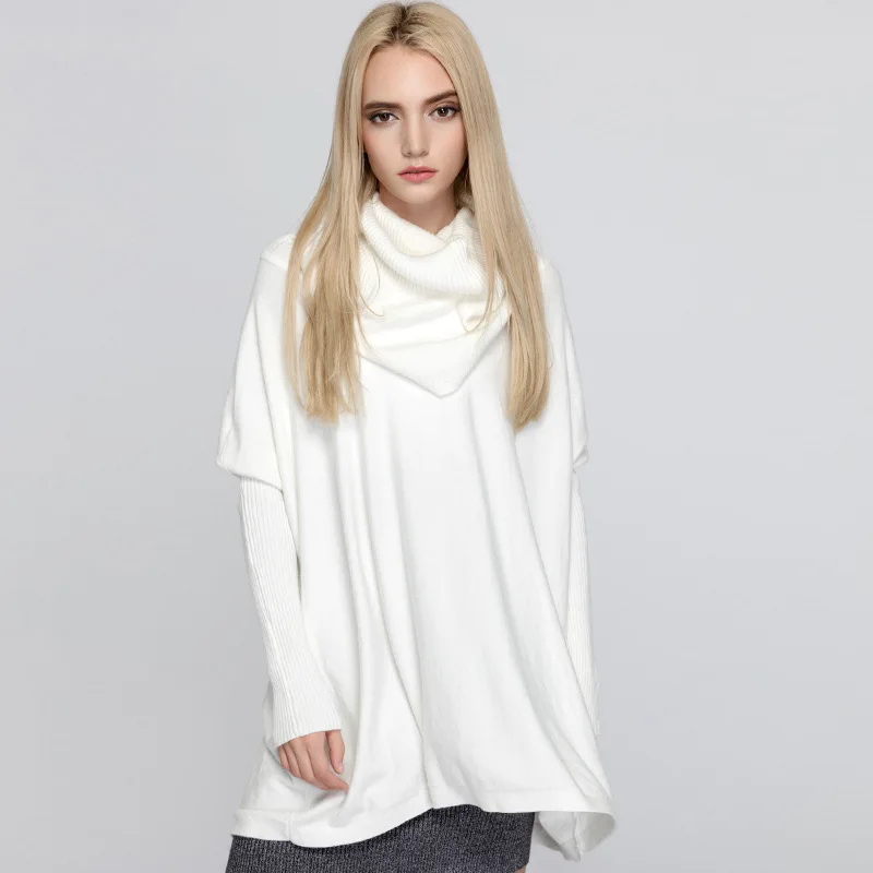 Loose Long Sweater Women Turtleneck Pullover Knitting Bat Sleeve Autumn Fashion Casual Coats Oversize Ladies Sweaters Pullovers | Женская