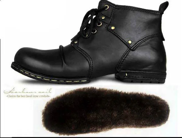 Black with fur OTTO ZONE/дизайнерские новые зимние мужские ботинки из натуральной кожи; военные зимние ботинки наивысшего качества; Новинка года; Брендовая обувь с мехом - Цвет: Black with fur