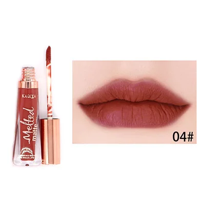 04 KAQIYA 8 Colors Beauty Makeup Lipgloss Waterproof Long Lasting Matt Lip Gloss Sexy Velvet Pigment Matte Liquid Lipstick Make Up - Цвет: 04