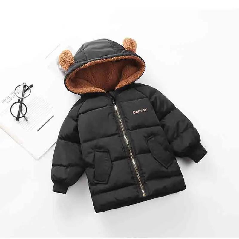 BibiCola/Детская куртка зимняя пуховая хлопковая верхняя одежда с капюшоном для