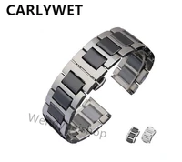 16 18 20mm silver solid steel watch band strap belt bracelet black white ceramic for rolex omega tudor longines seiko