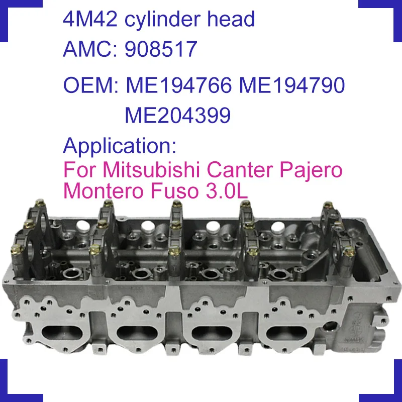 

engine parts For Mitsubishi Canter Pajero Fuso 3.0 4M42T 4M42-T naked engine cylinder head 908 517 ME194766 ME194790 ME204399