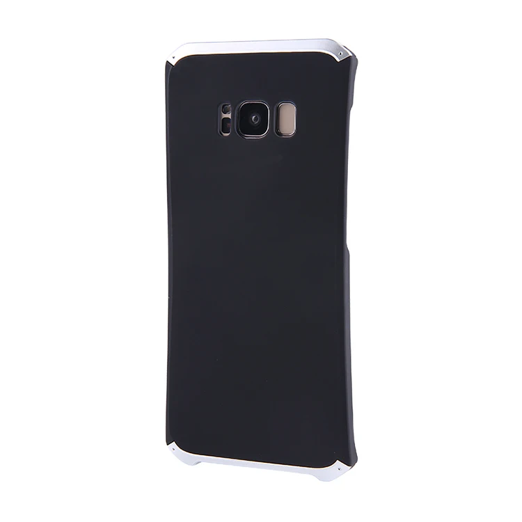 Black Silver Side Текстурированная антиосенняя Металлическая Рамка Пластиковая Задняя пластина для samsung Galaxy S8 алюминиевый сплав S8 Plus бампер S8Plus чехол-накладка в подарок - Цвет: Black Silver Side