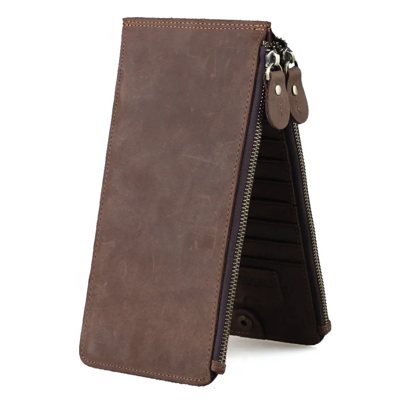 Ручной работы натуральная кожа мужские сумки держатель кредитной карты бумажник