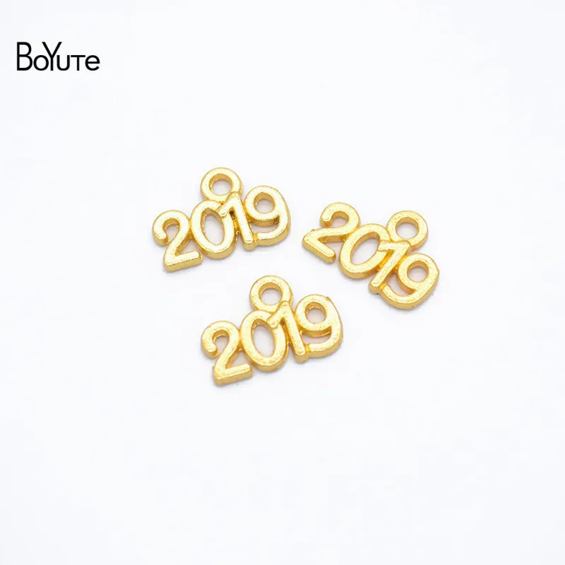 BoYuTe(100 шт./лот) металлический сплав 14*9 мм год сувенирные Подвески Diy ювелирные аксессуары 6 цветов