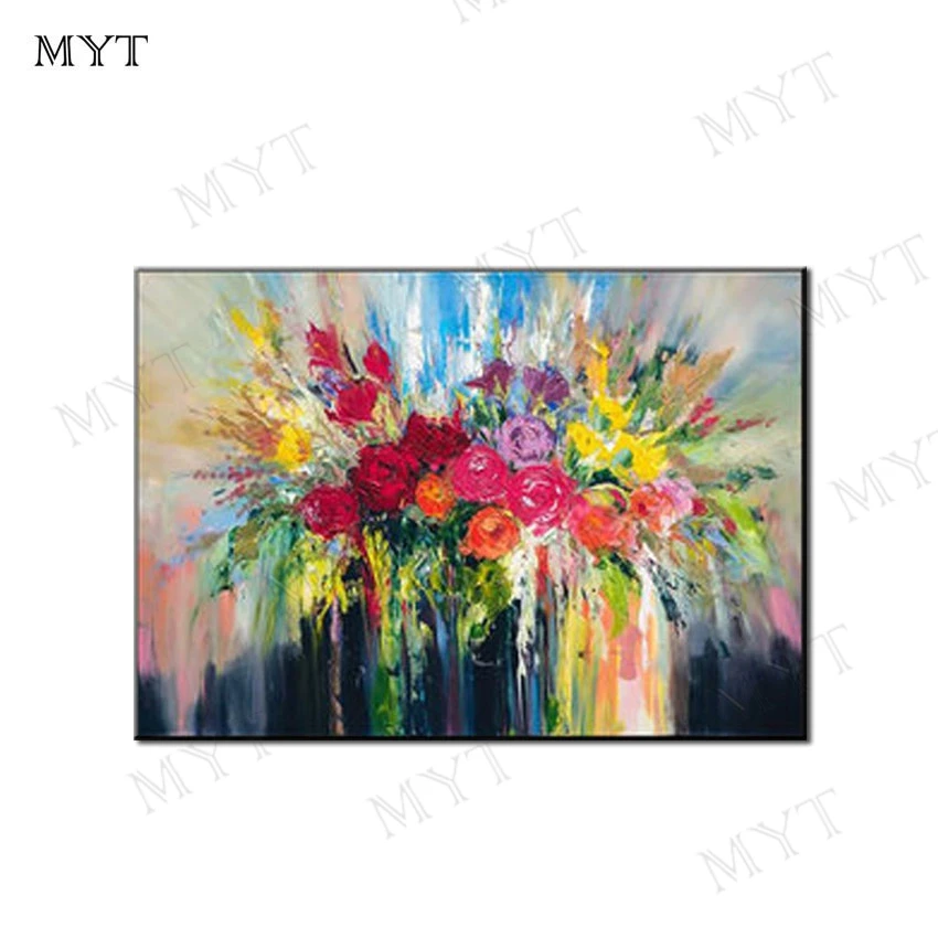 

Large Sizes Gift Abstract Still Life Flowers Oil Painting On Canvas Hand Painted Wall Picture For Living Room Bedroom Home Decor