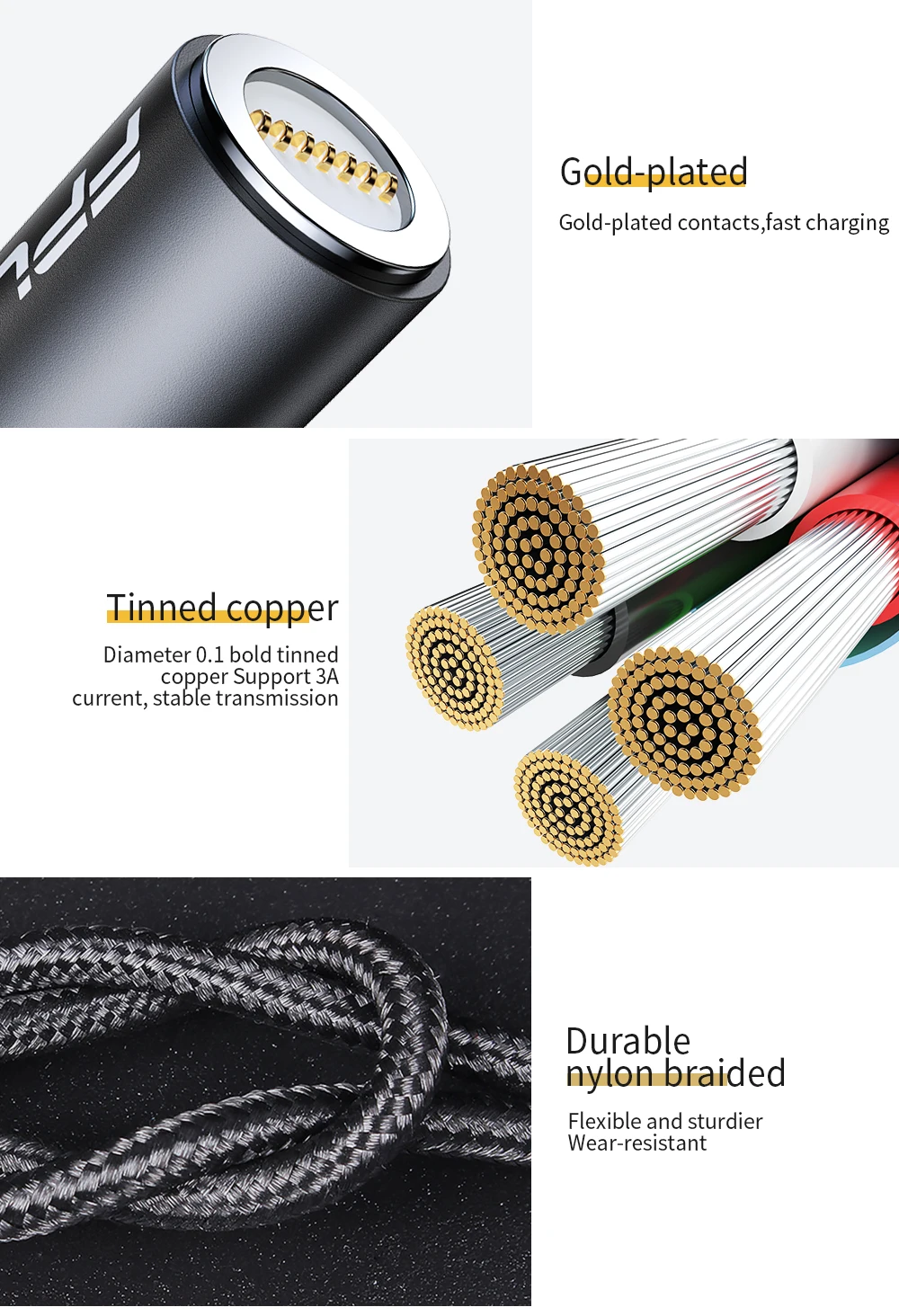 FPU Магнитный кабель Micro usb type C для iPhone кабель 1 м 2 м 3A провод для быстрой зарядки провод type-C магнит зарядное устройство кабели для мобильных телефонов